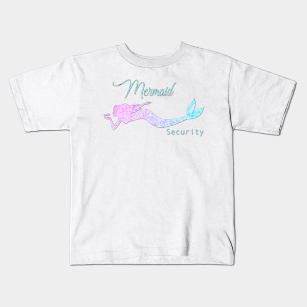 Mermaid Security Kids T-Shirt by Hispaniola-Fineart